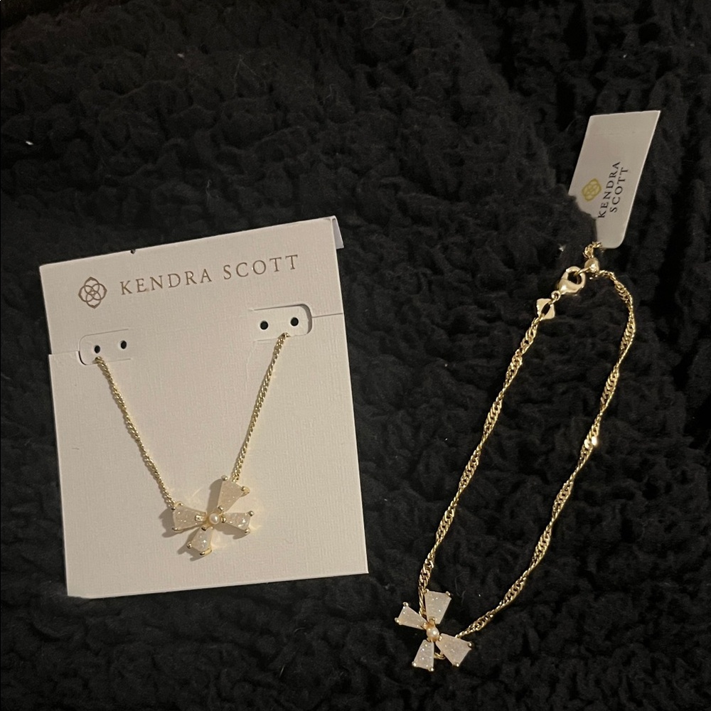 Kendra Scott Gold Bow Necklace Set